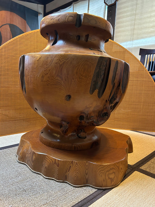 希少◎屋久杉◎壺①花瓶 置物 Rare Yakusugi Cedar Vase, Ornament, Interior Decor, Wooden, Natural Solid Wood, World Heritage Site