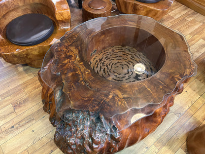 屋久杉応接セット(7点) Yakusugi Japanese Cedar 7-Piece Living Room Set | Handmade Japanese Wooden Furniture
